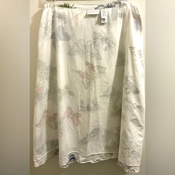 Liz Claiborne White Linen Skirt with Butterfly Print - Picture 3 of 13